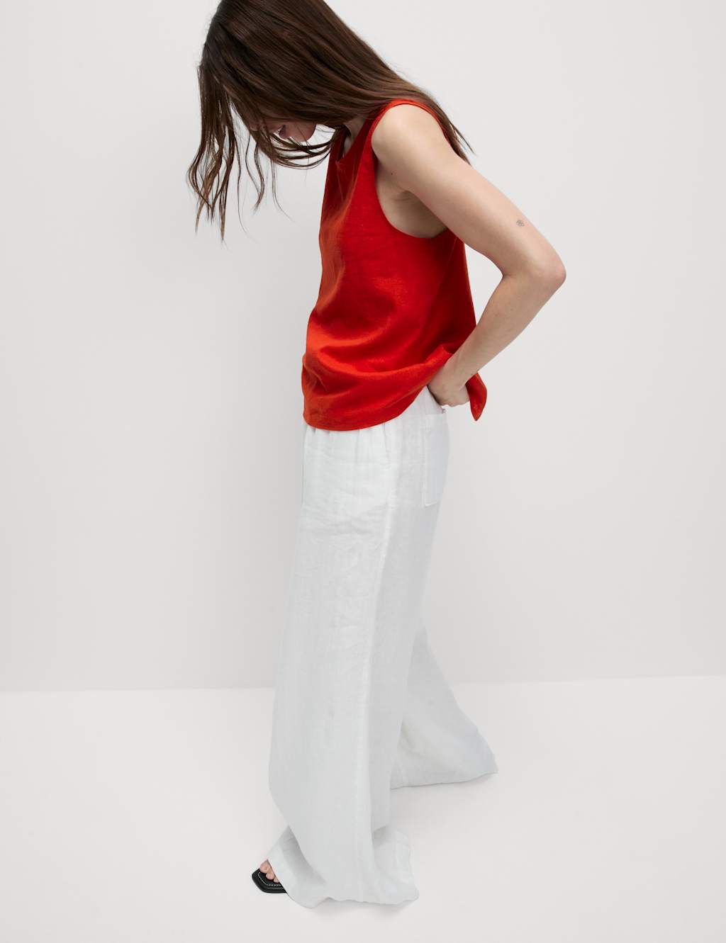Linen Rich Cross Back Tank Top 5 of 6