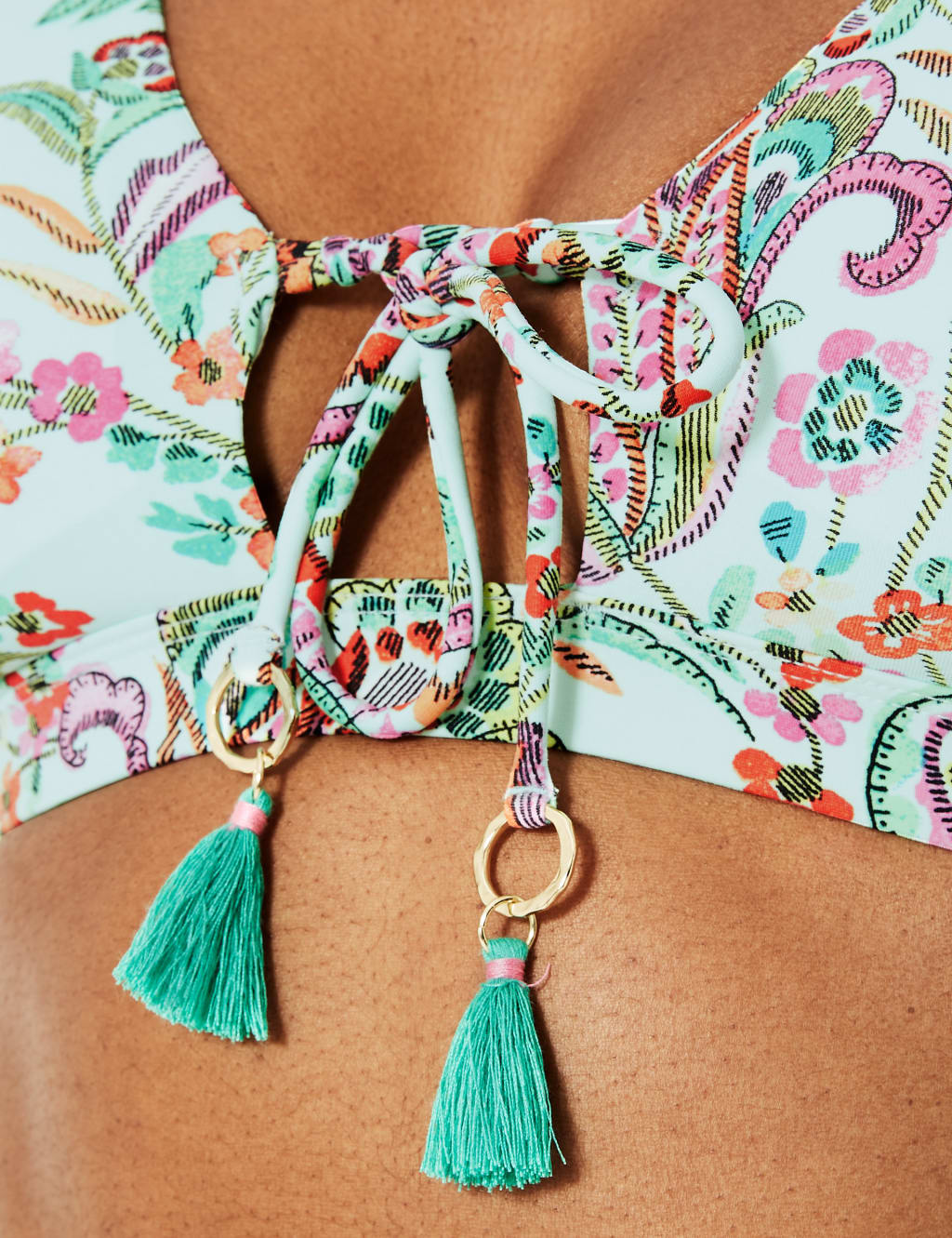 Paisley Print Plunge Bikini Top 4 of 5