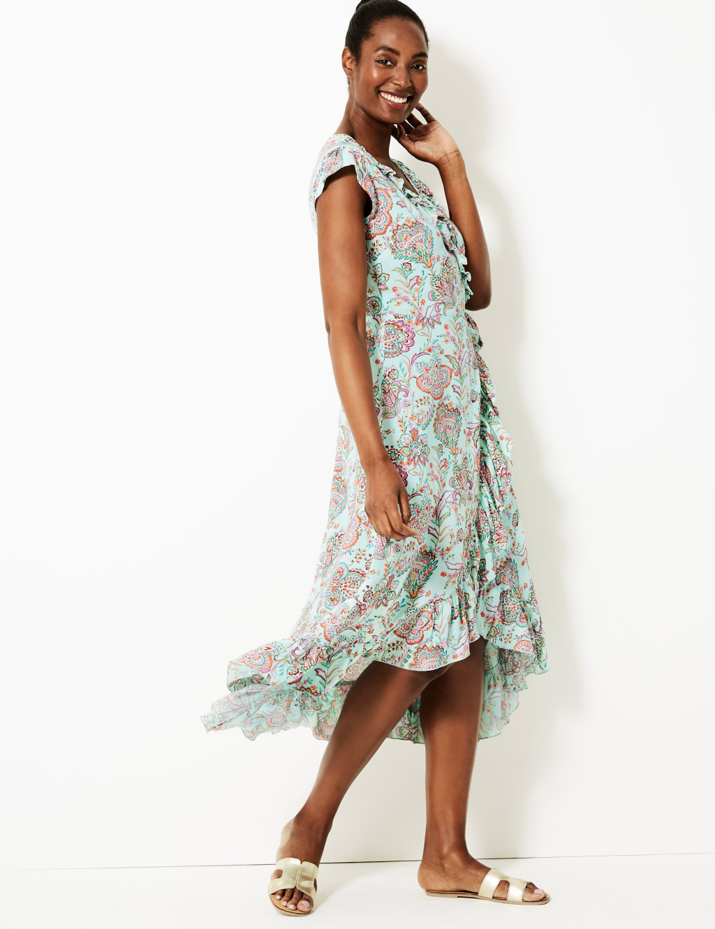 Paisley Print Wrap Beach Dress M S Collection M S
