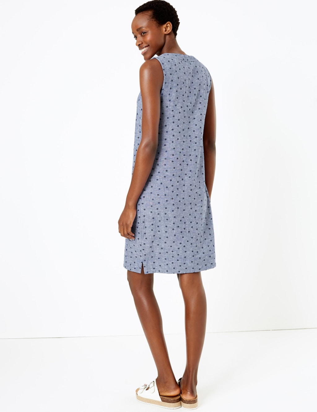Spotty shift dress top