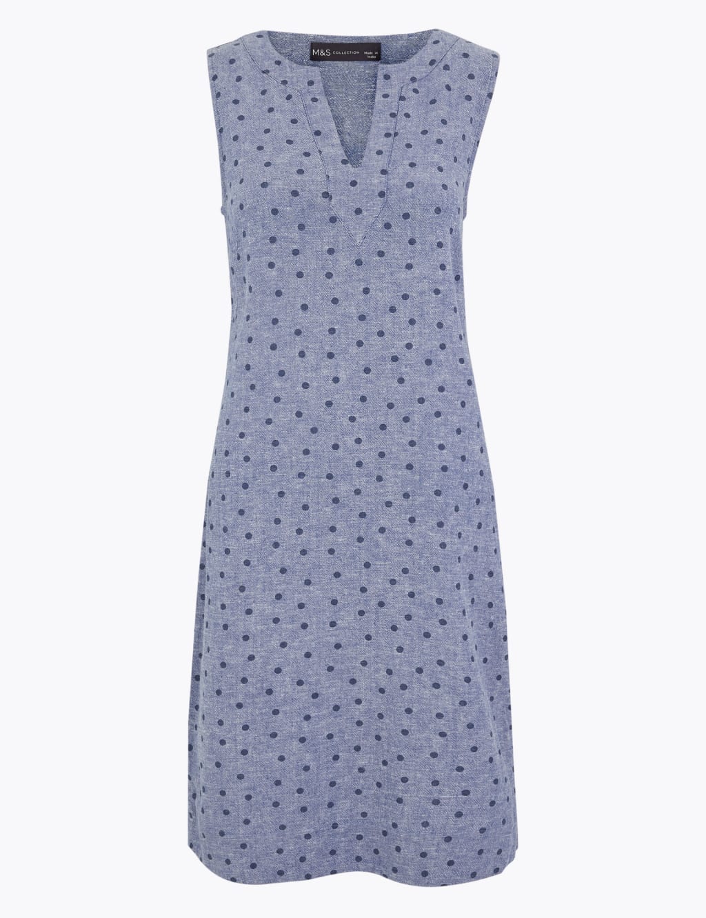 M and s linen shift dress discount