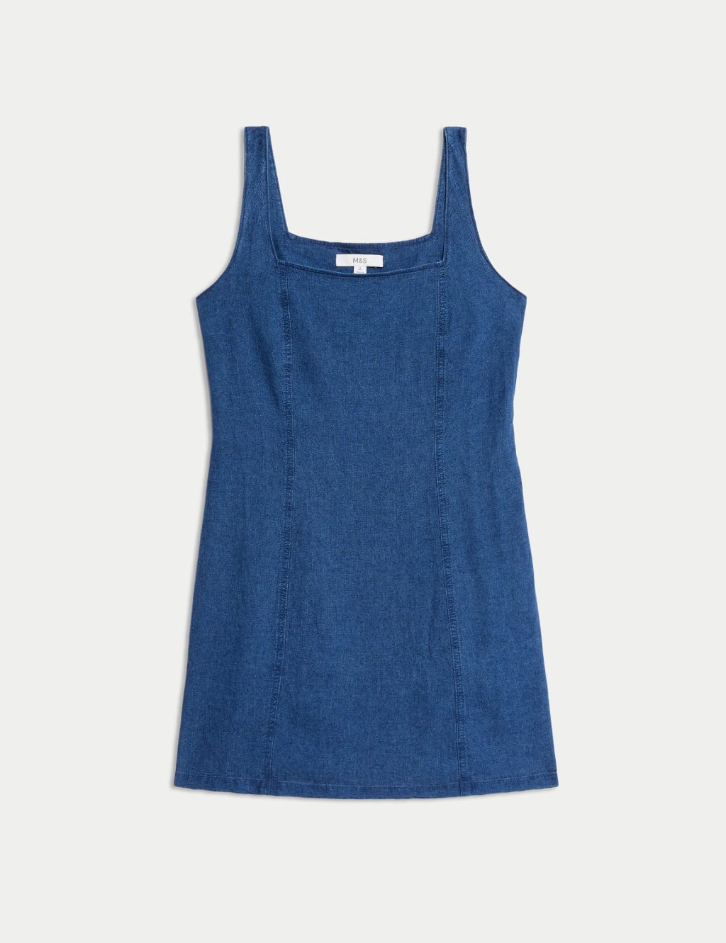 Linen Rich Square Neck Mini Shift Dress 2 of 5