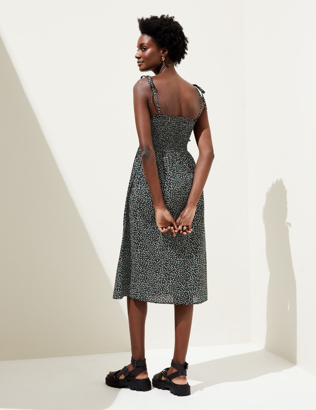 Pure Cotton Printed Midi Beach Dress 4 of 5