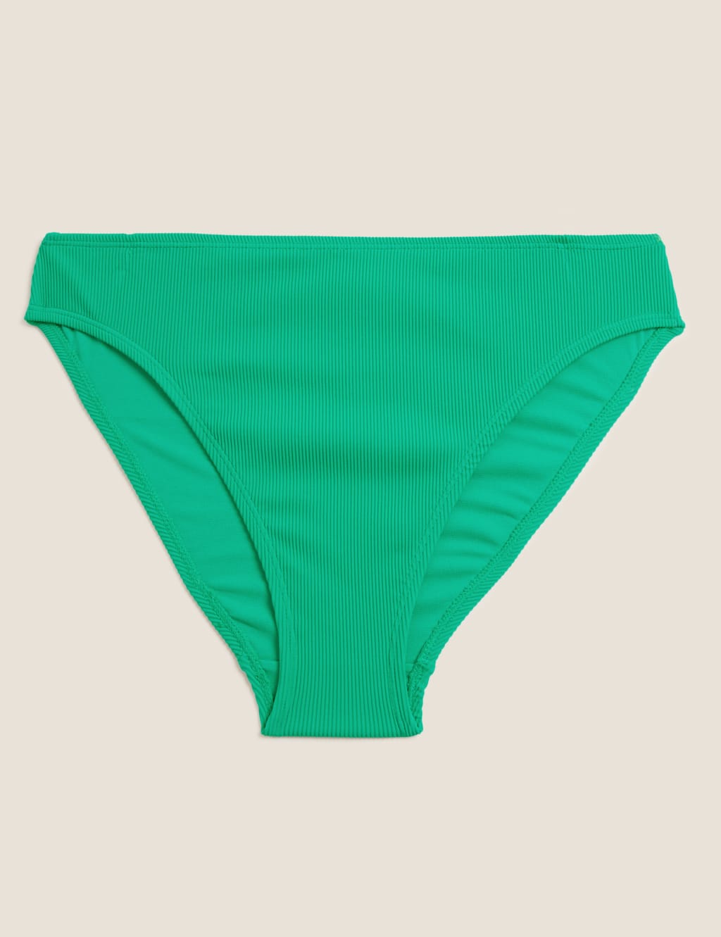 Ribbed High Waisted High Leg Bikini Bottoms 2 of 5