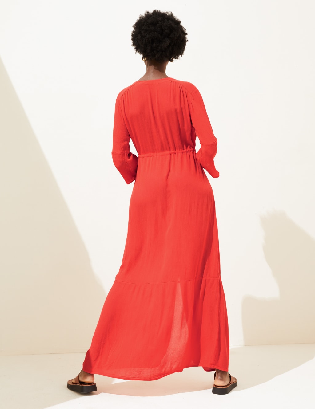 V-Neck Tie Waist Maxi Beach Dress 5 of 5