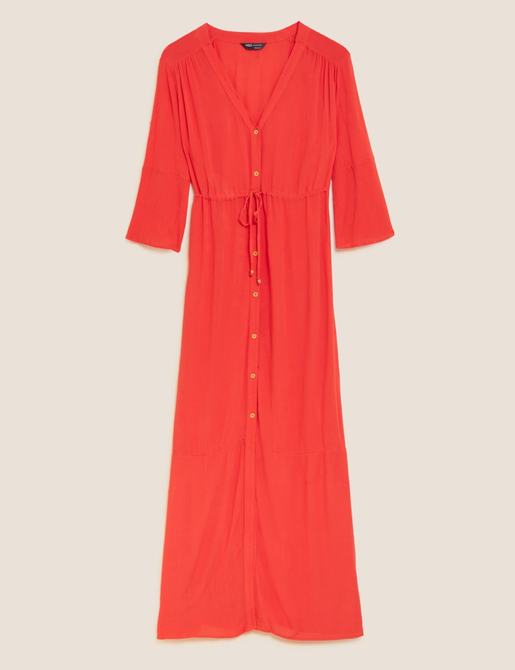 V-Neck Tie Waist Maxi Beach Dress 2 of 5