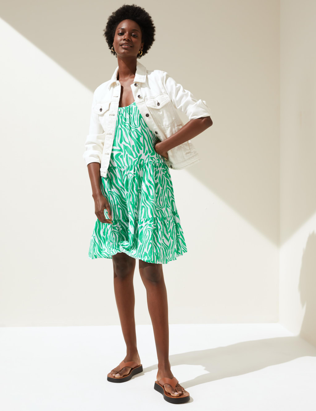 Printed Mini Swing Beach Dress 1 of 5