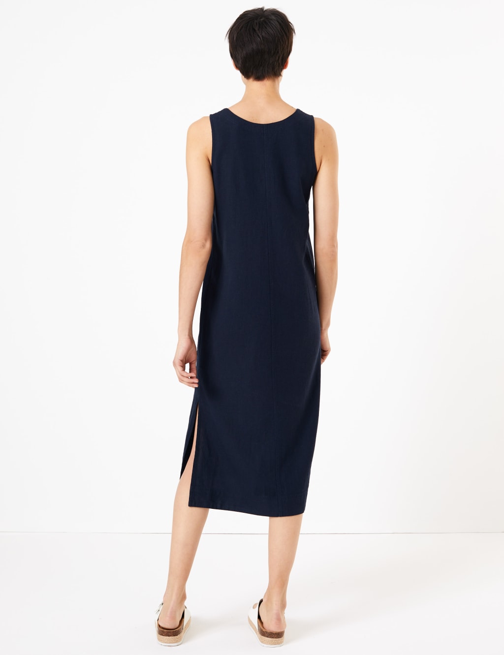 Linen Midi Shift Dress 5 of 6