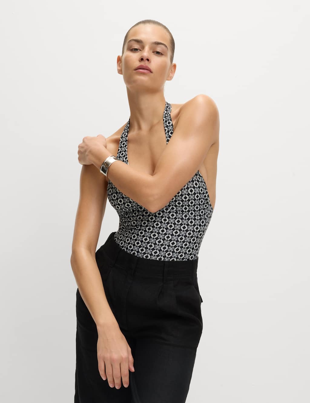 Printed Halterneck Swimsuit 3 of 5