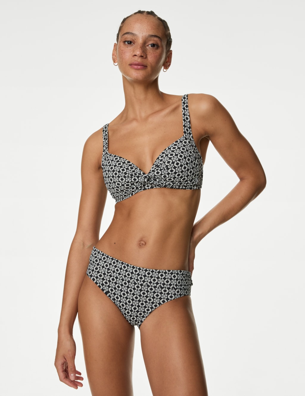 Printed Padded Plunge Bikini Top 4 of 5