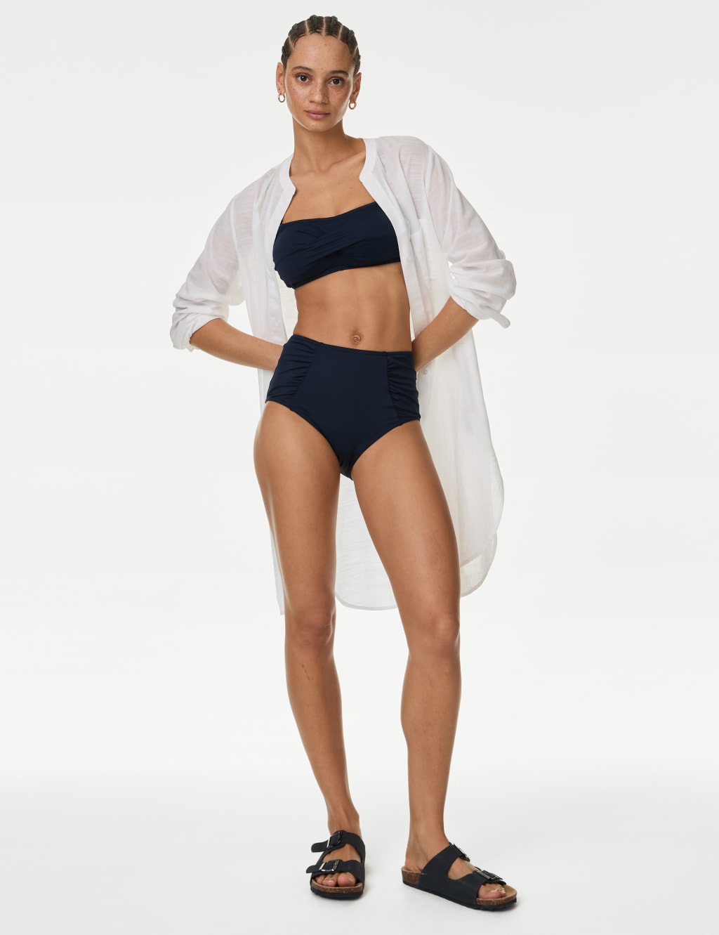Crop top bikini with high waisted bottoms sale
