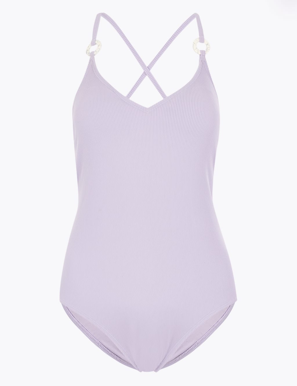 Ribbed Texture V-Neck Swimsuit 2 of 5