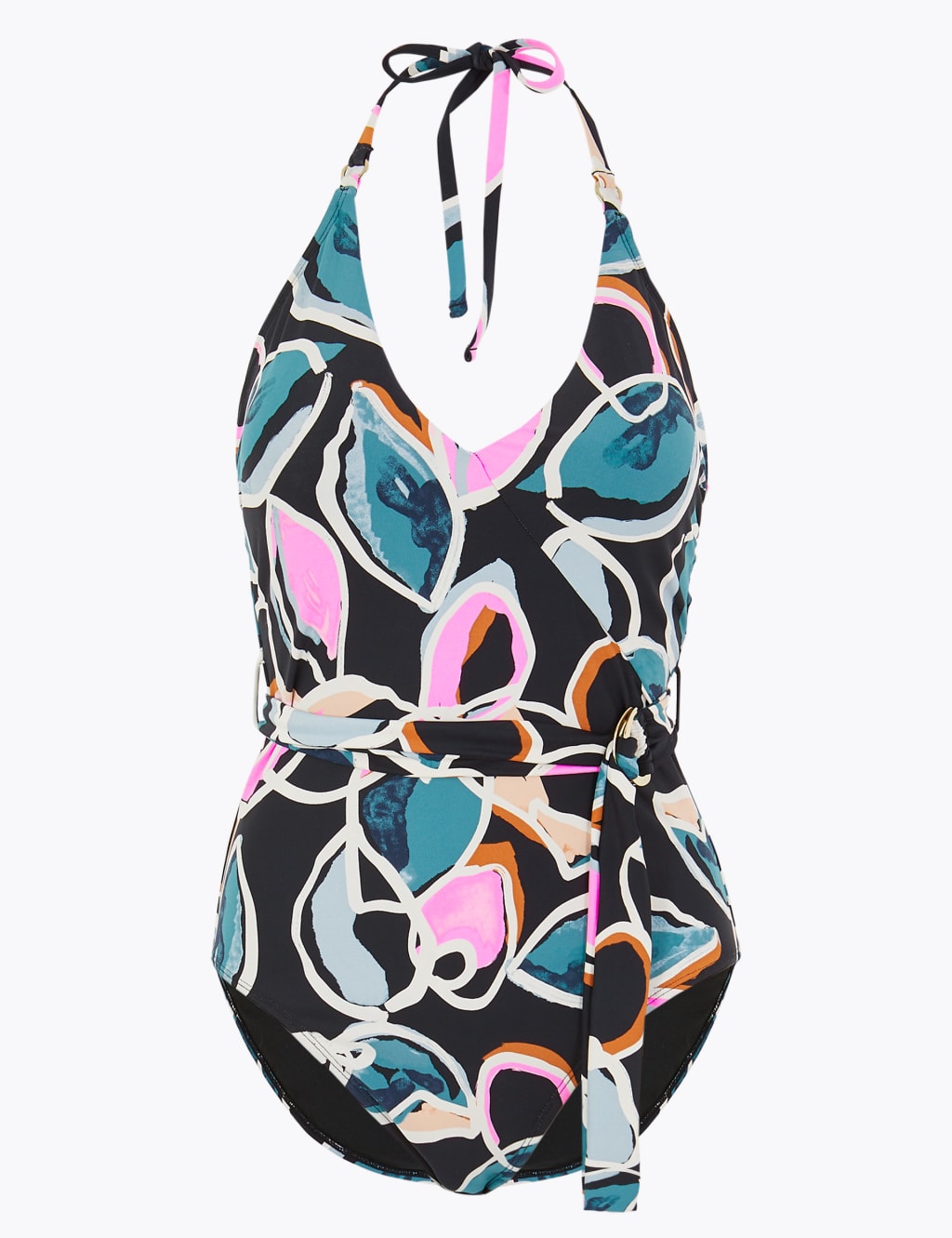 Printed Belted Plunge Swimsuit 2 of 4