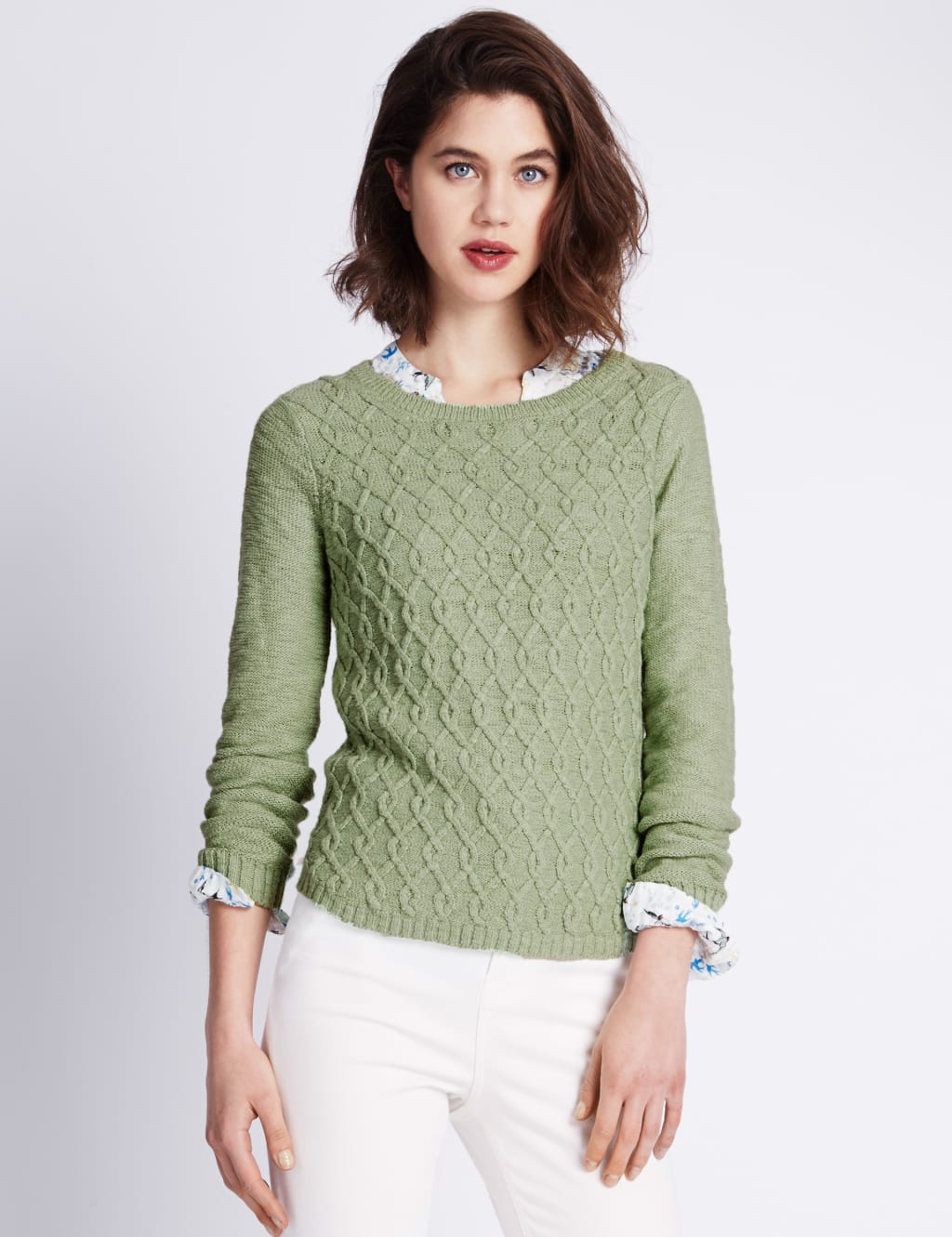 Cable Twist Knit Slub Jumper 1 of 3