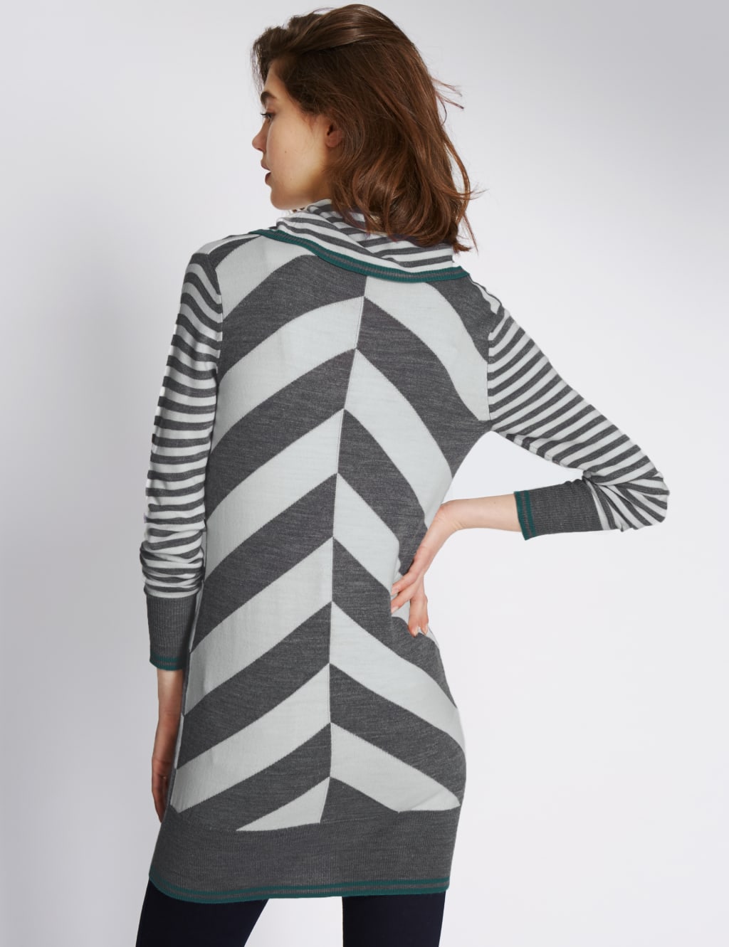 Chevron Cowl Neck Tunic Jumper 3 of 3