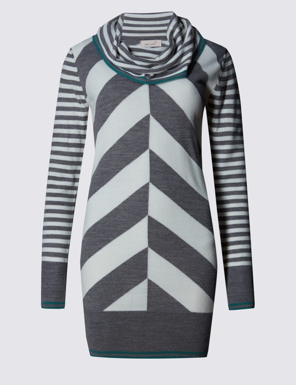 Chevron Cowl Neck Tunic Jumper 2 of 3