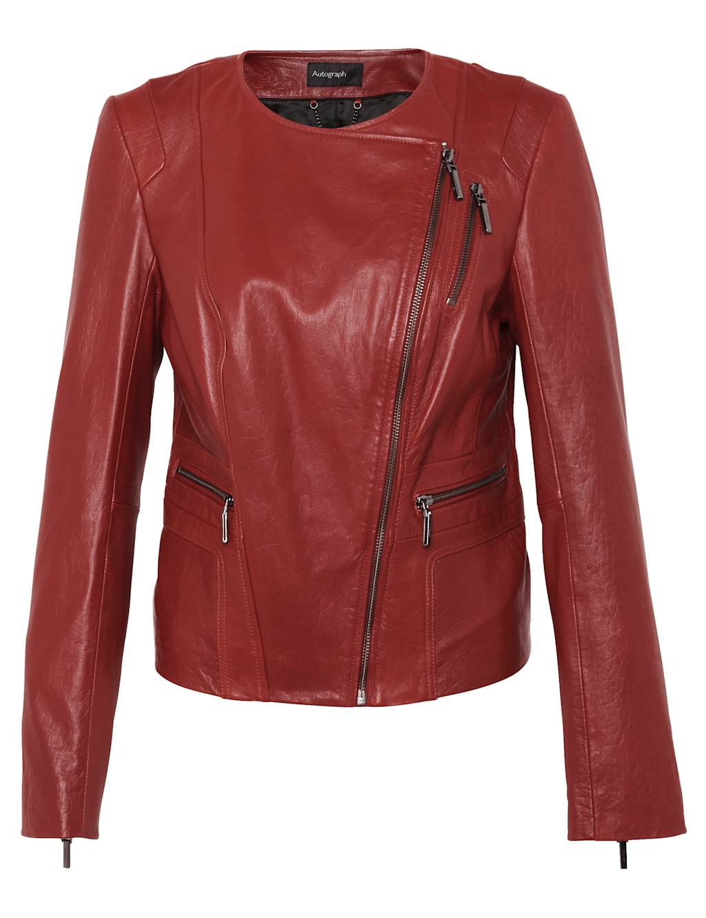 Leather Textured Biker Jacket 4 of 9