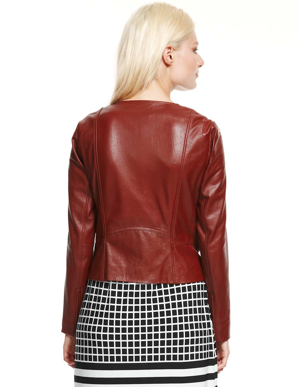 Leather Textured Biker Jacket 6 of 9