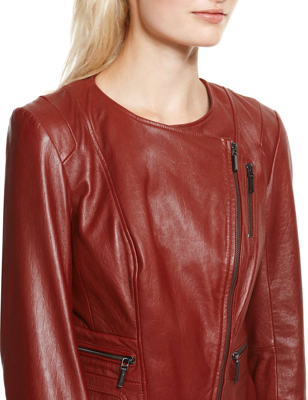 Leather Textured Biker Jacket 7 of 9