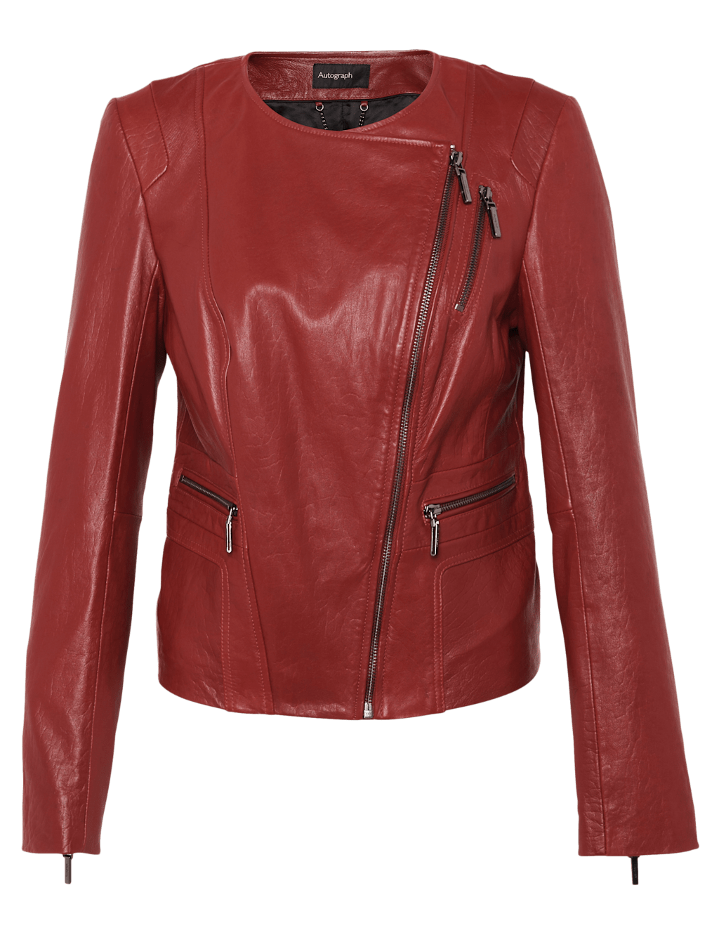Leather Textured Biker Jacket 2 of 9