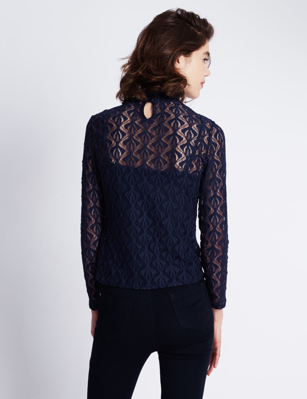Polo Neck Lace Top 3 of 3