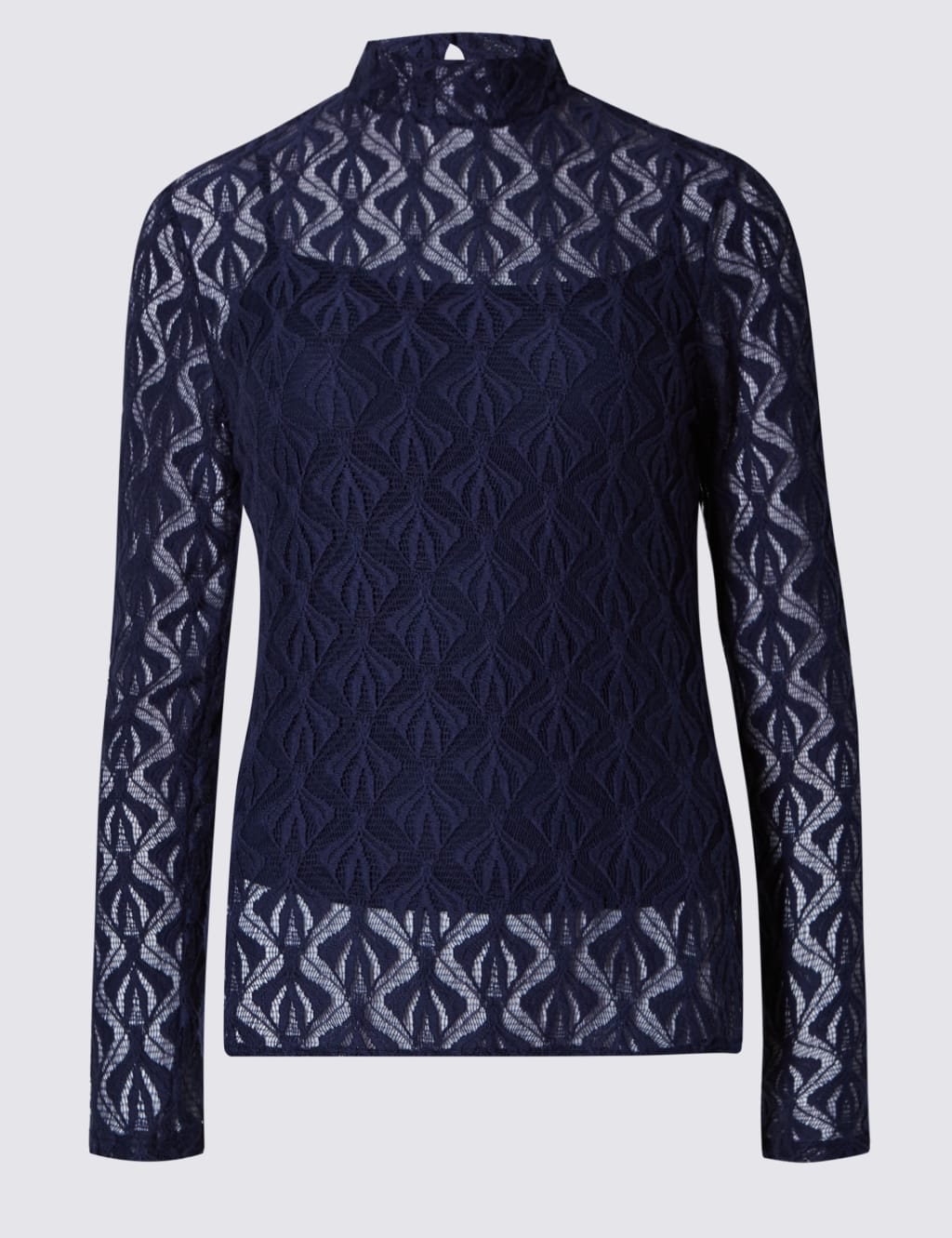Polo Neck Lace Top 2 of 3