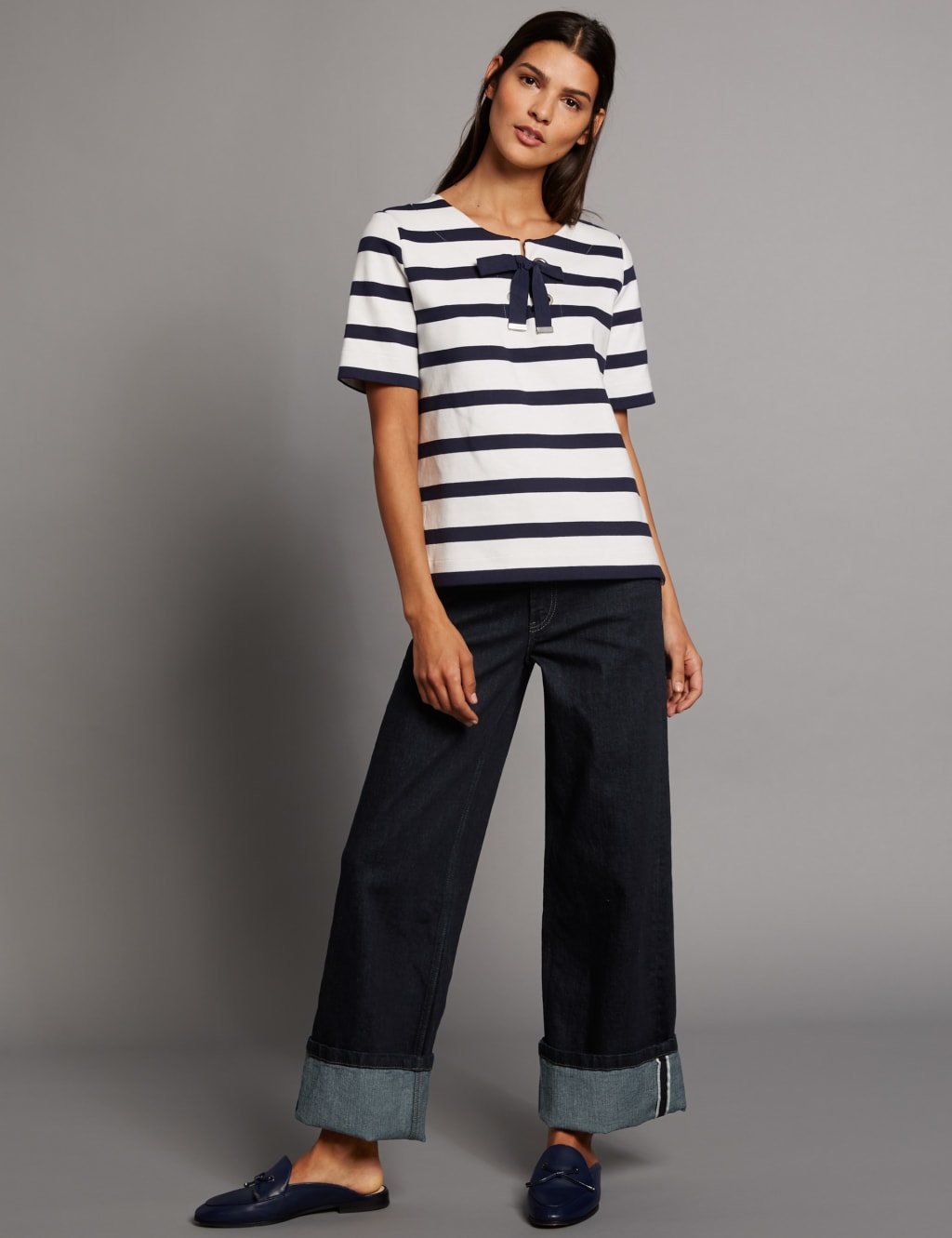 Selvedge High Rise Wide Leg Jeans 1 of 6