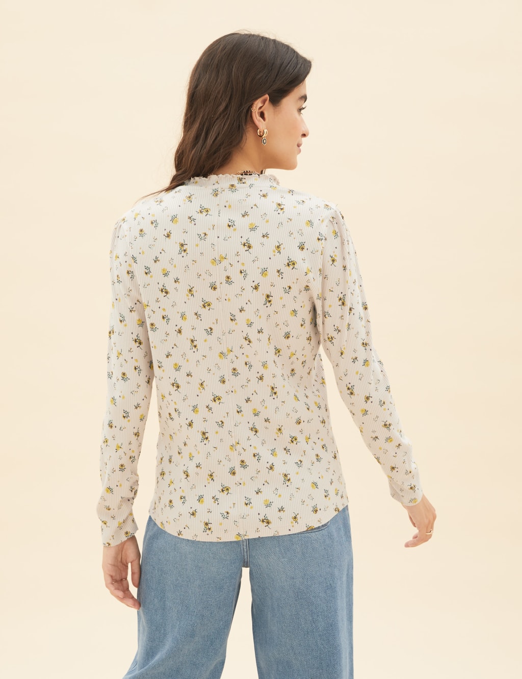 Cotton Rich Floral Henley Top 5 of 5