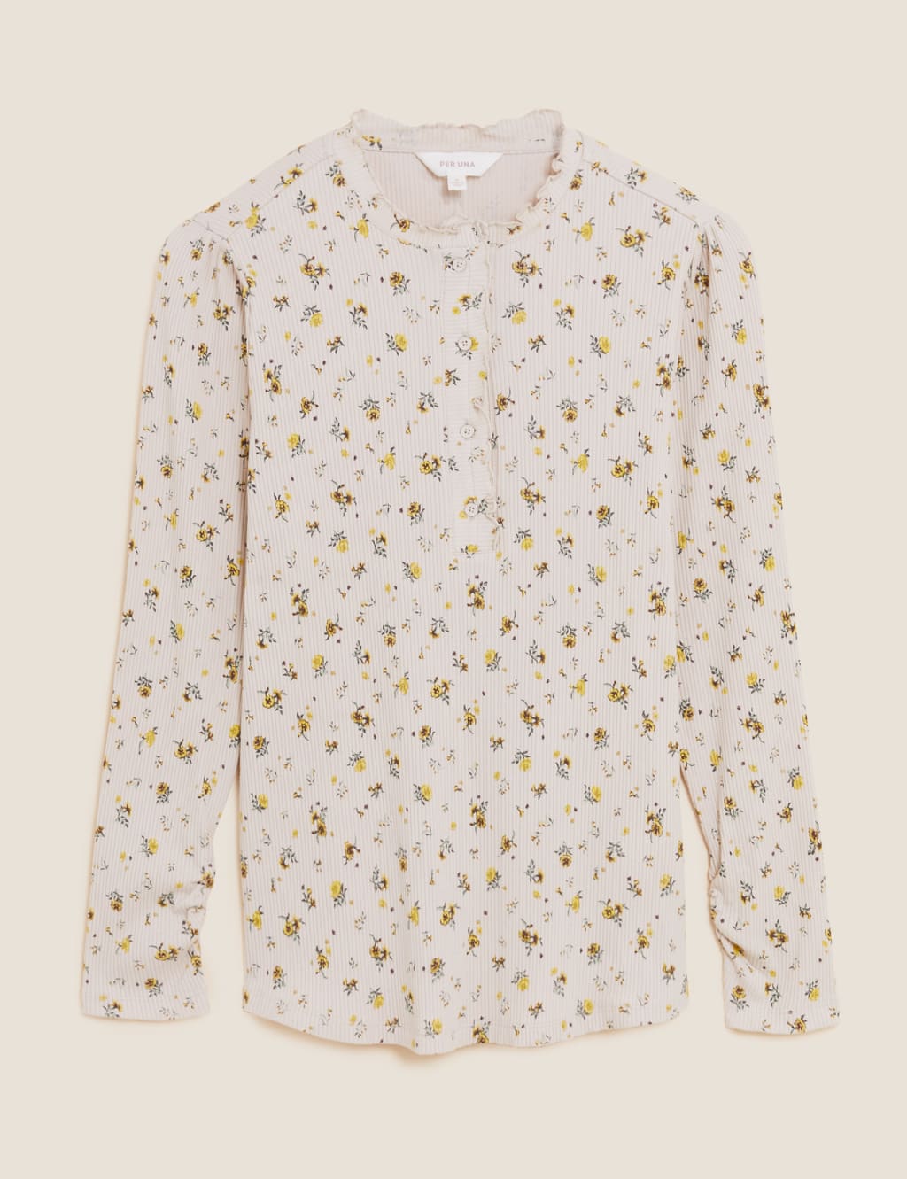 Cotton Rich Floral Henley Top 2 of 5