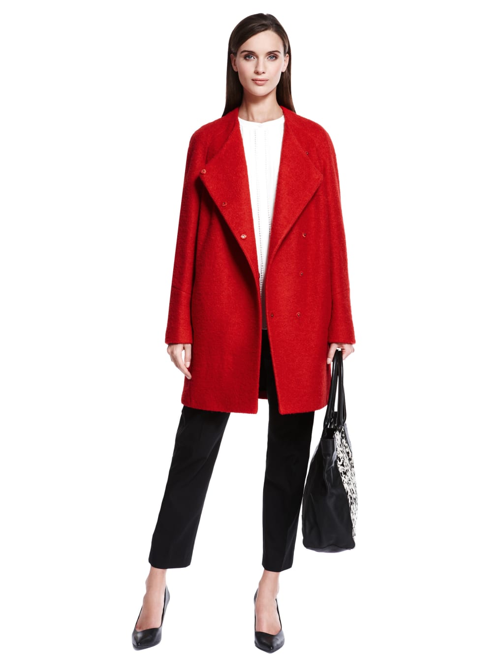 M&s boucle coat top