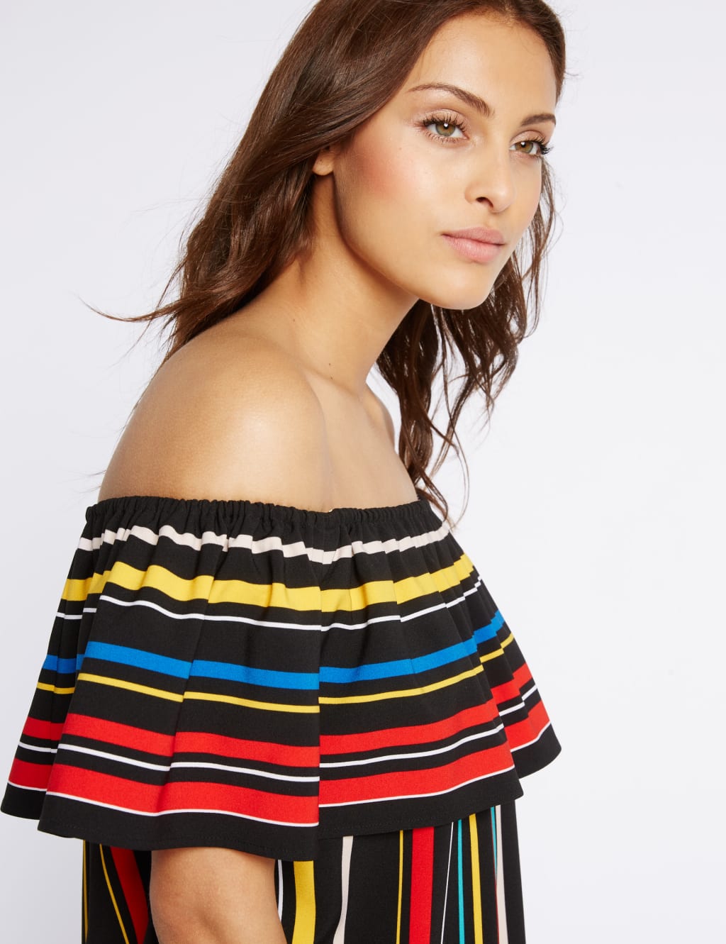 Striped Short Sleeve Bardot Top 5 of 5