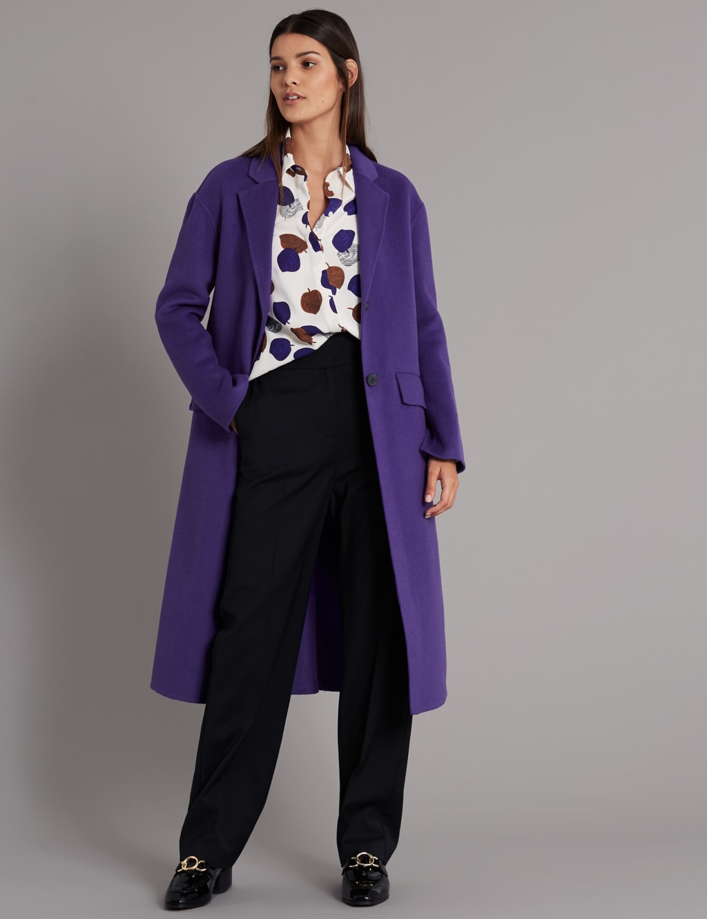 Wool Blend Single Breasted Coat Autograph M S