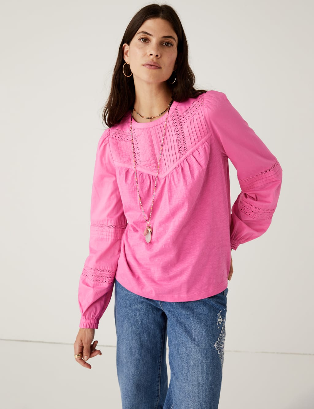 Jersey Round Neck Long Sleeve Top 3 of 7