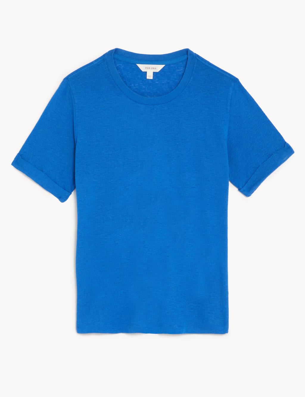 Linen Blend Round Neck Relaxed T-Shirt 2 of 5