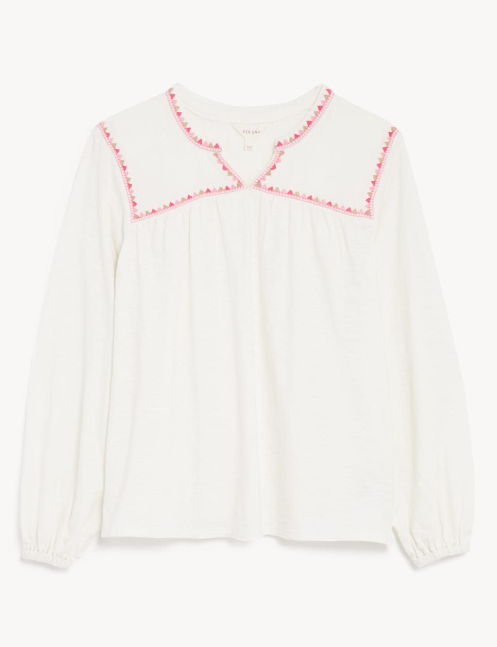 Pure Cotton Embroidered Notch Neck Top 2 of 6