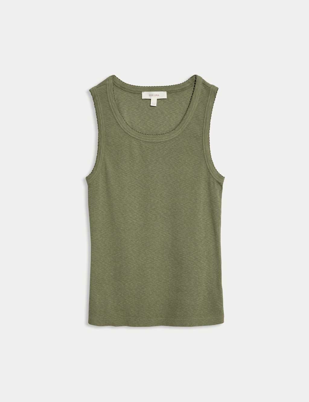 Cotton Rich Ribbed Scoop Neck Fitted Vest 2 of 4