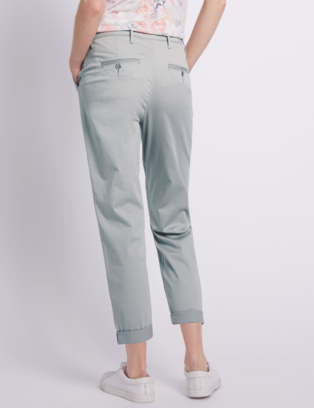 Roma Rise Cotton Rich Cropped Straight Leg Trousers 3 of 3