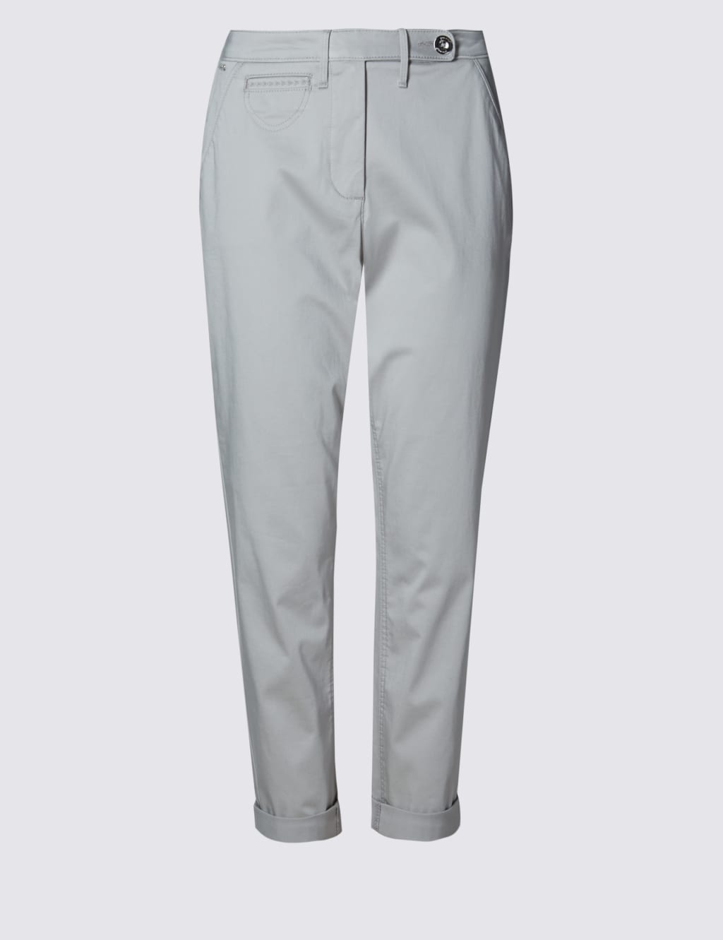 Roma Rise Cotton Rich Cropped Straight Leg Trousers 2 of 3