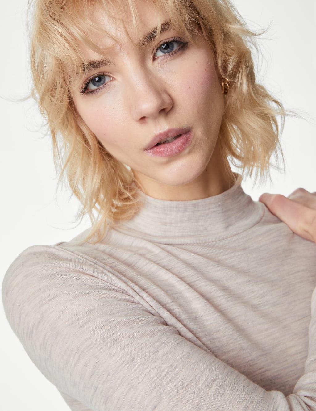 Pure Merino Wool Roll Neck Top 1 of 5
