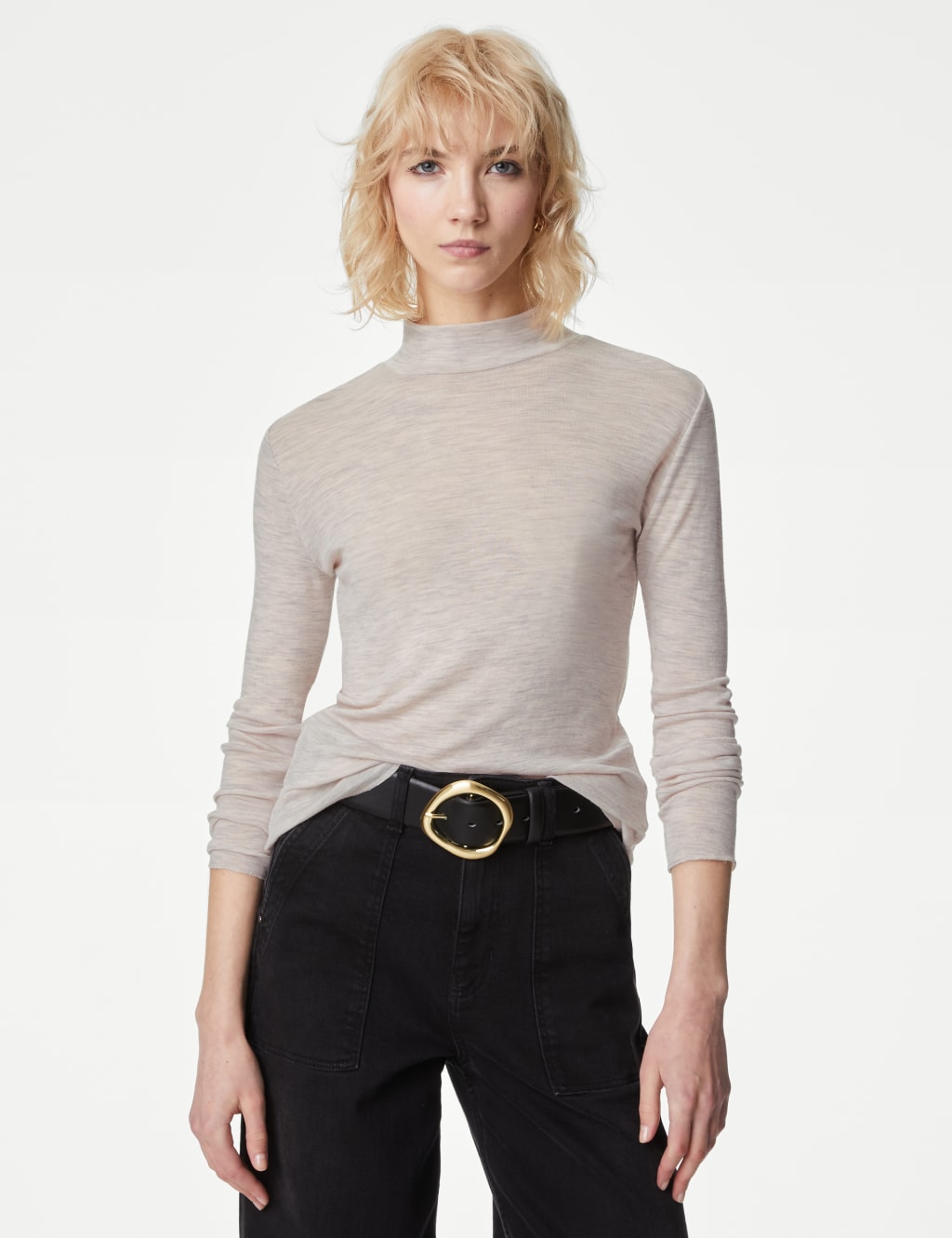 Pure Merino Wool Roll Neck Top 4 of 5