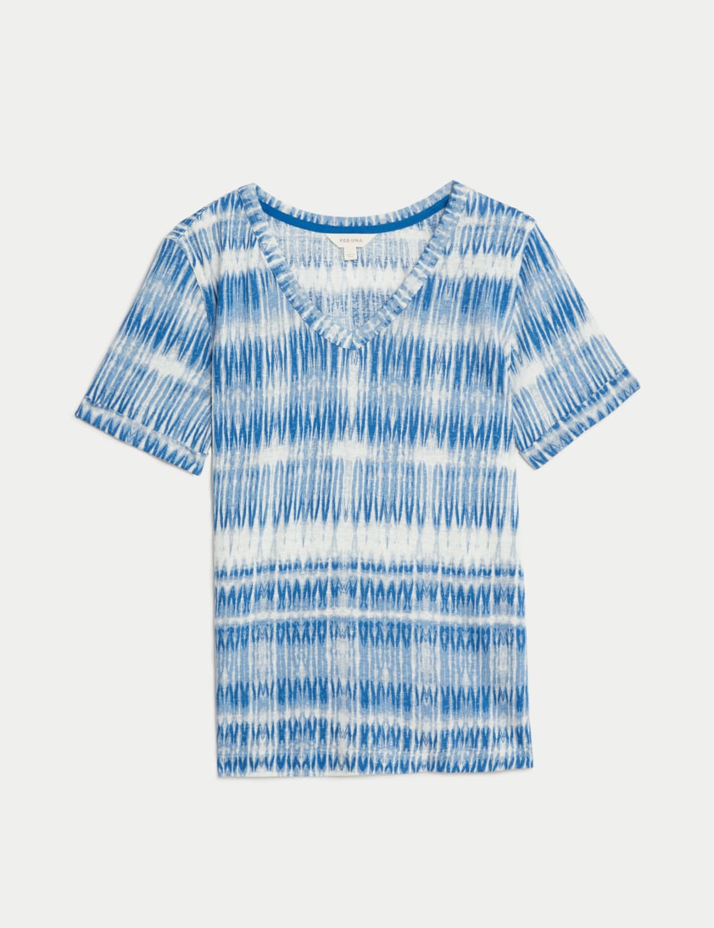Ex White Stuff Women's Short Sleeve Mabil Linen Blend Mix Top