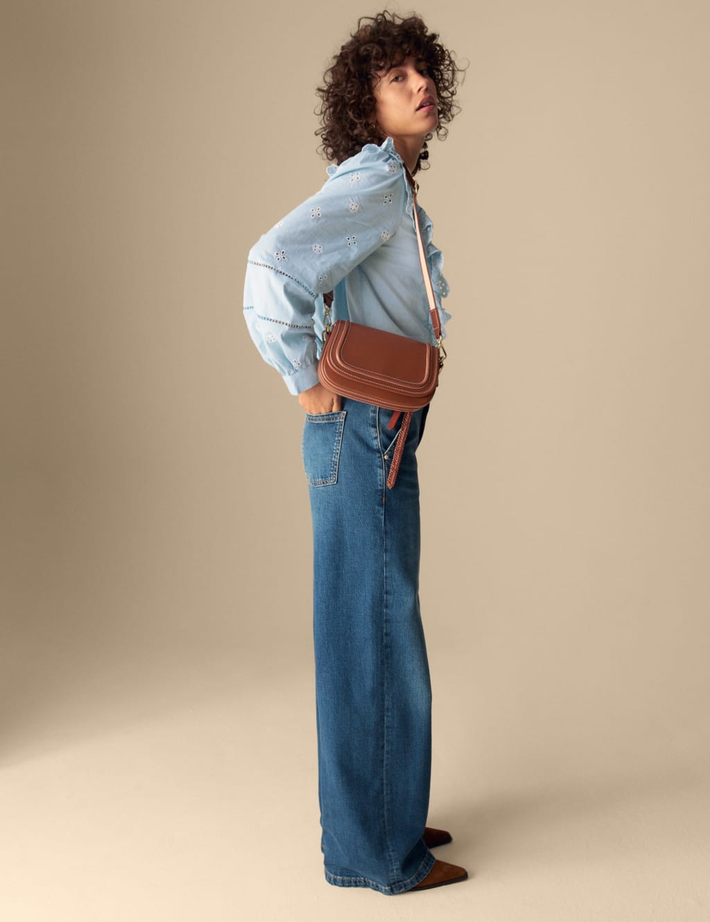Pure Cotton Embroidered Ruffle Shirt 3 of 6