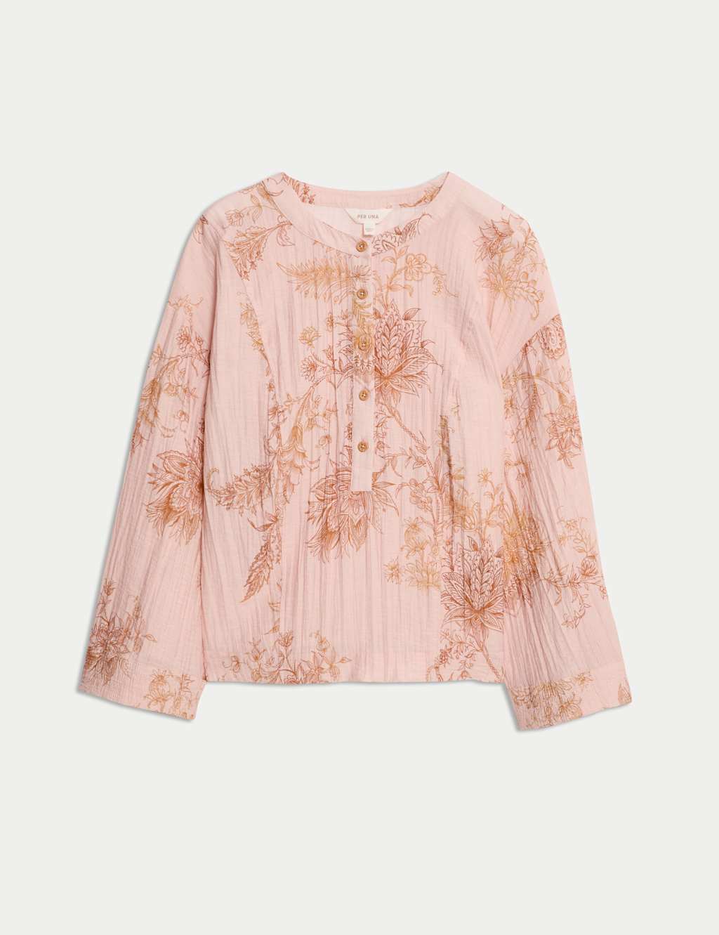 Printed Crew Neck Oversized Popover Blouse 2 of 5