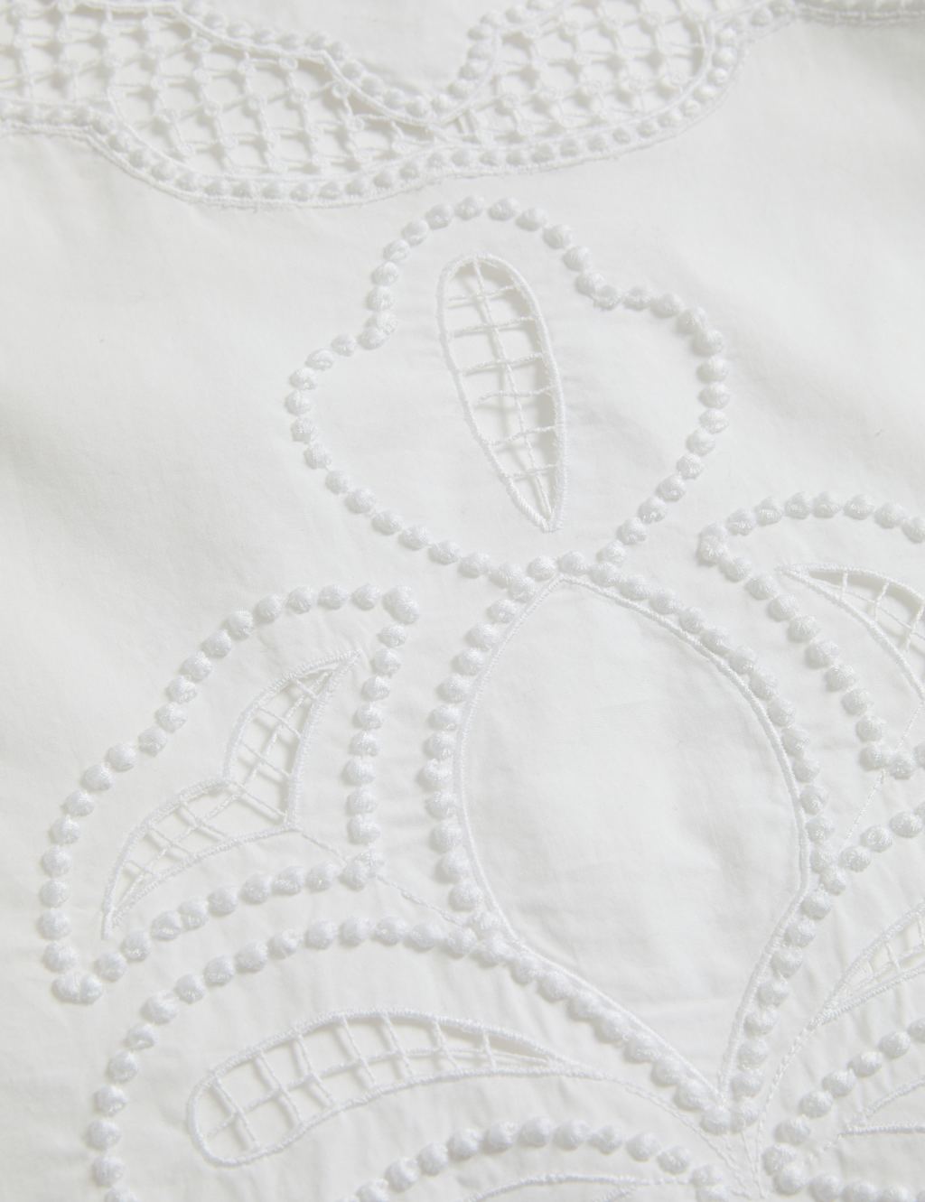 Pure Cotton Embroidered Crew Neck Blouse 5 of 5