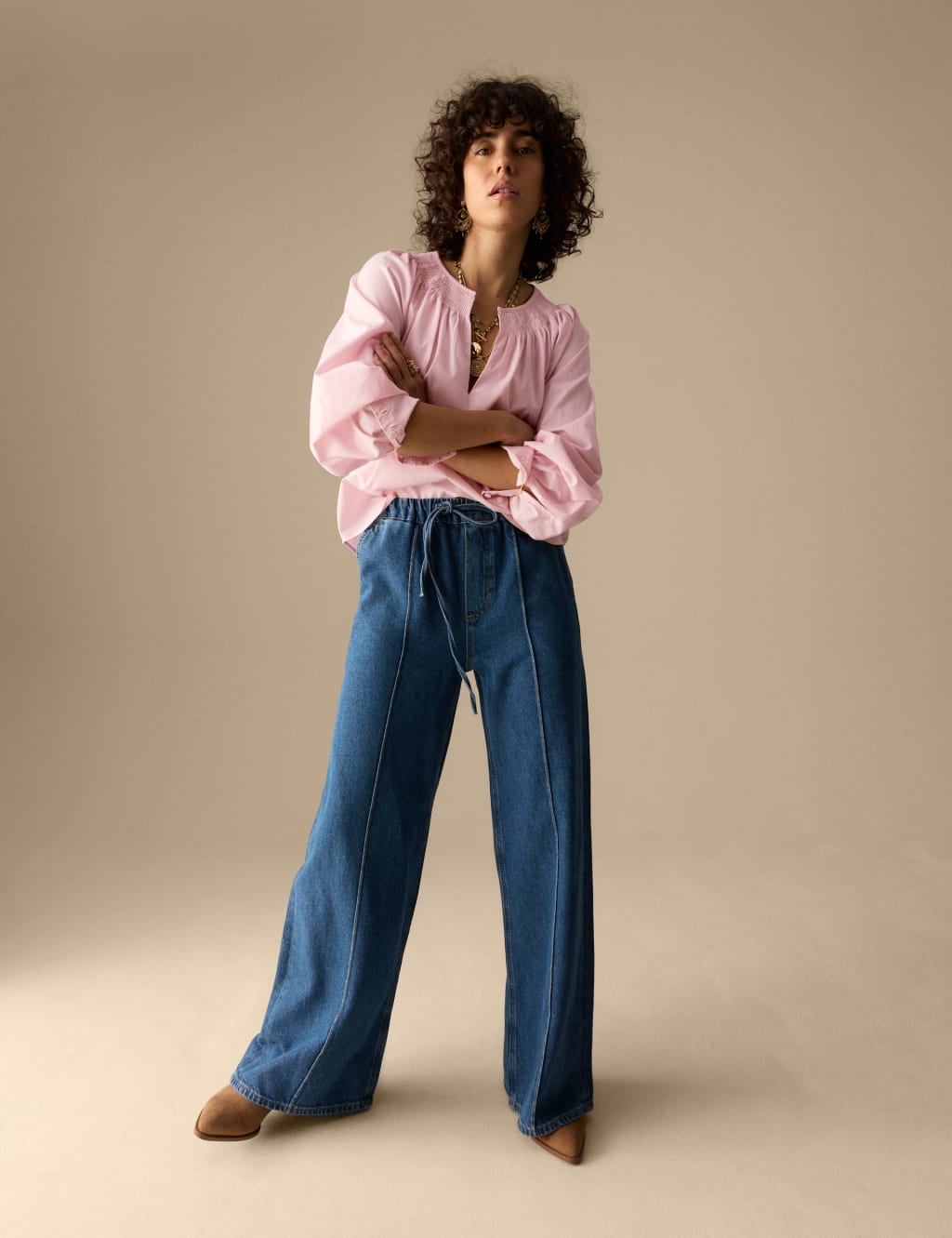 Pure Cotton Pintuck Blouse 3 of 5