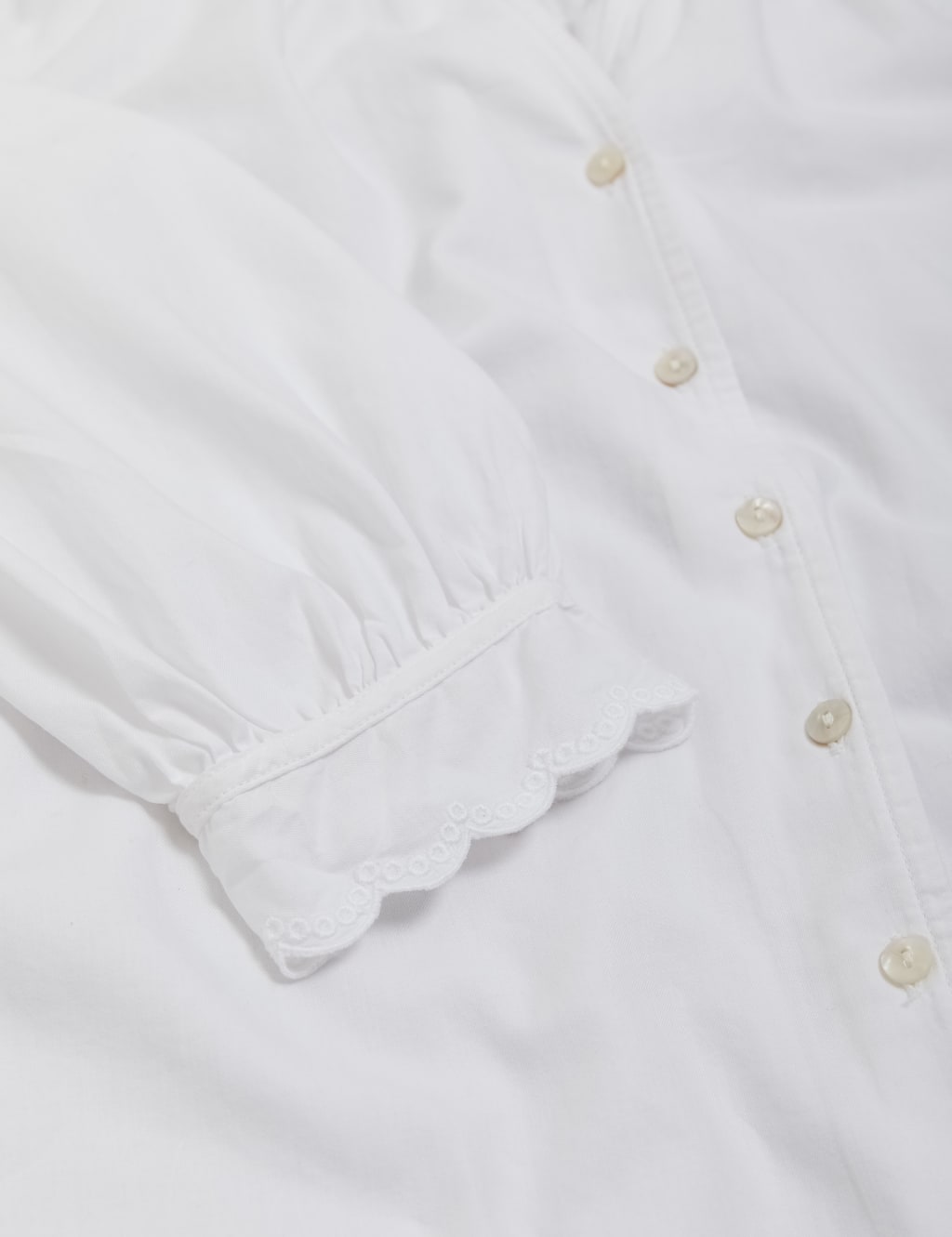 Pure Cotton V-Neck Frill Detail Blouse 5 of 5