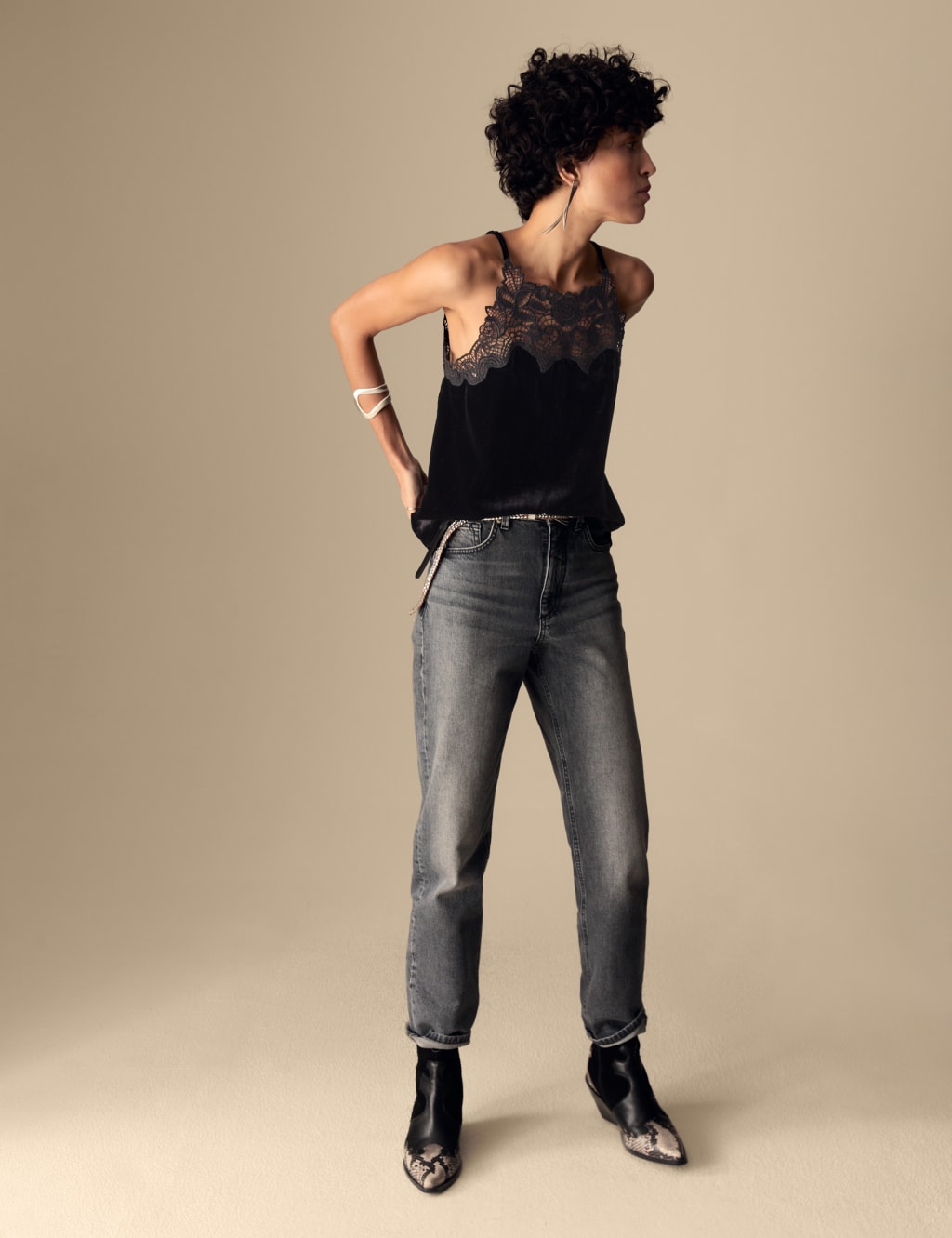 High neck strappy top clearance