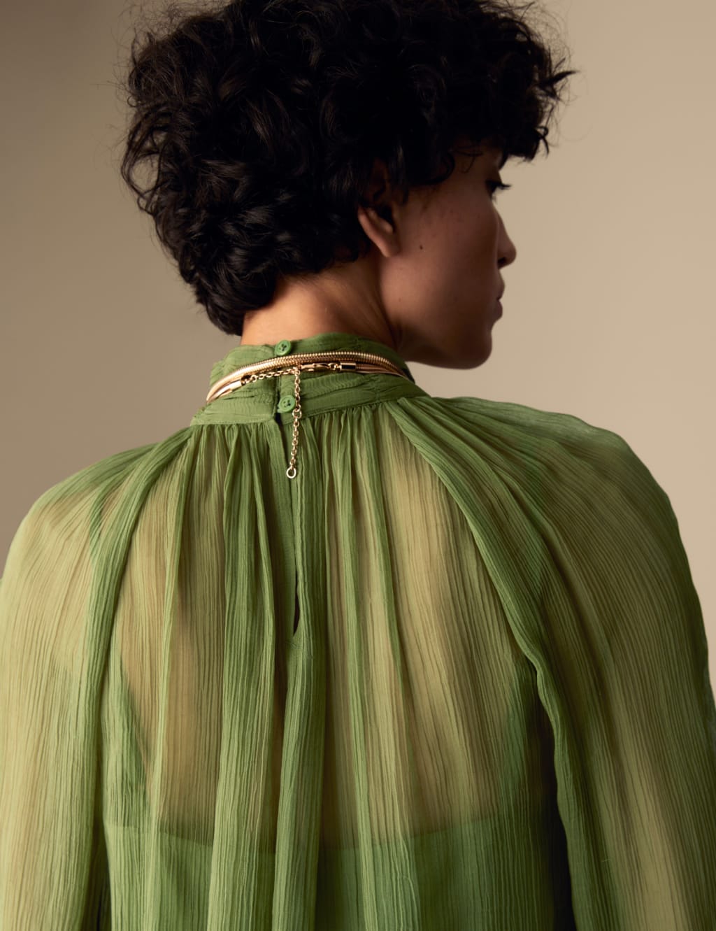 Sheer high neck blouse deals
