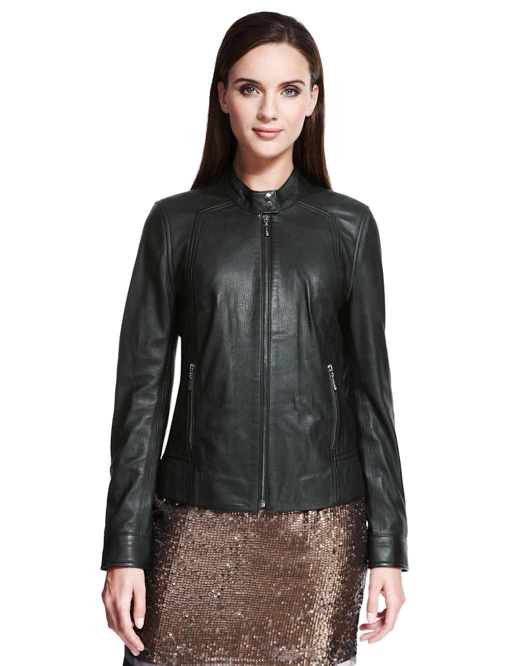 Leather Bomber Jacket 1 of 7