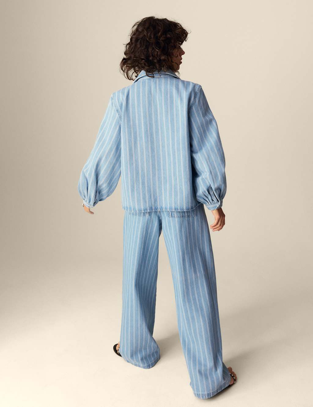 Pure Cotton Striped Tie Front Shacket 4 of 5
